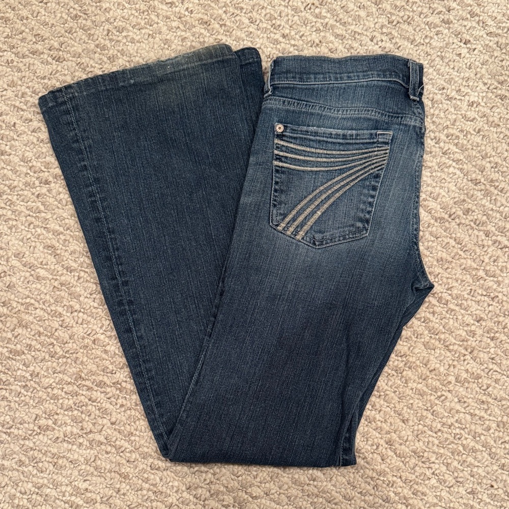 7 For All Mankind Dark Blue Flare Jeans